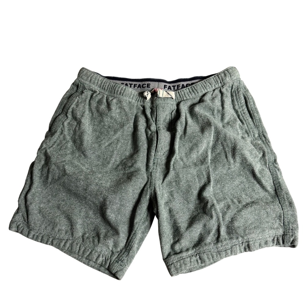 FatFace Mens XL‎ Green Textured Lounge Shorts Elastic Waist Drawstring Pockets